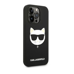Накладка Lagerfeld для iPhone 14 Pro Max Liquid silicone Choupette MagSafe черная купить в Уфе
