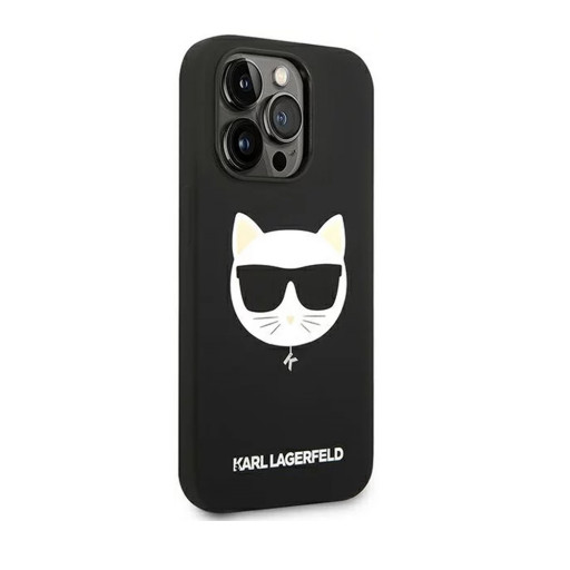 Накладка Lagerfeld для iPhone 14 Pro Max Liquid silicone Choupette MagSafe черная