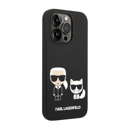 Накладка Lagerfeld для iPhone 14 Pro Max Liquid silicone Karl & Choupette черная