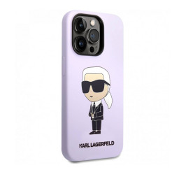 Накладка Lagerfeld для iPhone 14 Pro Max Liquid silicone NFT Karl Ikonik фиолетовая купить в Уфе
