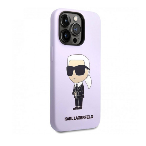 Накладка Lagerfeld для iPhone 14 Pro Max Liquid silicone NFT Karl Ikonik фиолетовая