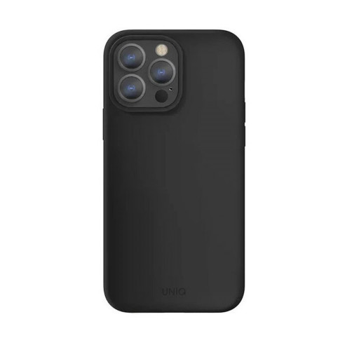 Накладка Uniq для iPhone 14 Pro LINO черная