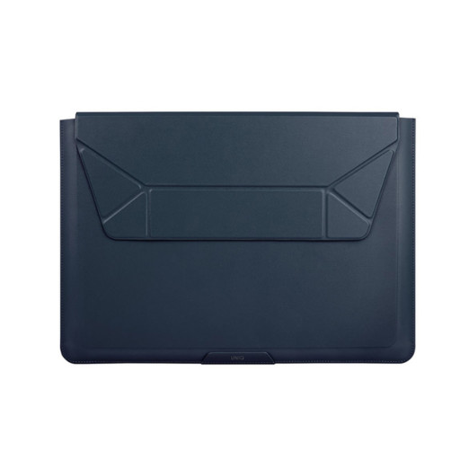 Чехол-папка Uniq для MacBook Pro 14 2021 Oslo PU leather Magnetic Laptop sleeve синий