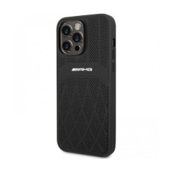 Накладка AMG для iPhone 14 Pro Leather Curved lines MagSafe черная купить в Уфе