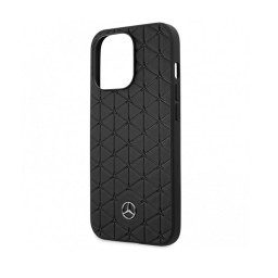 Накладка Mercedes для iPhone 13 Pro Genuine leather Quilted stars черная купить в Уфе