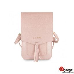 Сумка Guess для смартфонов Wallet Bag Saffiano look розовая фото купить уфа