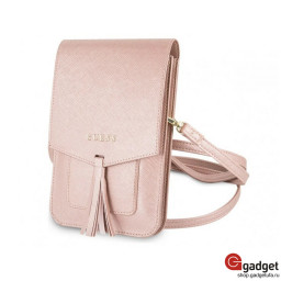 Сумка Guess для смартфонов Wallet Bag Saffiano look розовая фото купить уфа