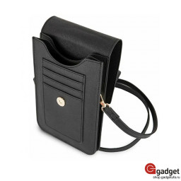 Сумка Guess для смартфонов Wallet Bag Saffiano look черная фото купить уфа
