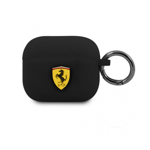 Чехол Ferrari для Airpods 3 Silicone case with ring черный