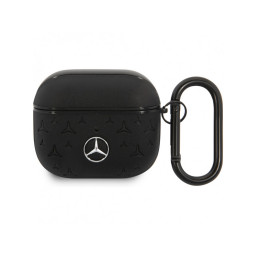 Чехол Mercedes для Airpods 3 Genuine leather Stars Metal logo черный купить в Уфе