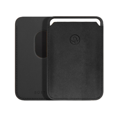 Чехол-бумажник Bustha MagSafe Suede/Leather Wallet (Concrete/Noir)