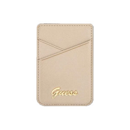 Чехол-бумажник Guess Wallet Cardslot MagSafe Saffiano Script logo золотой купить в Уфе