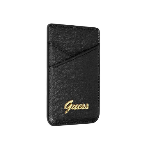 Чехол-бумажник Guess Wallet Cardslot MagSafe Saffiano Script logo черный