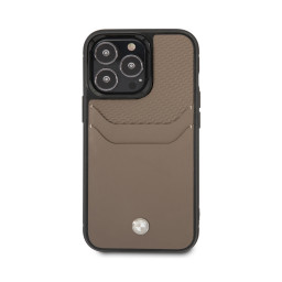 Накладка BMW для iPhone 14 Pro Signature Leather with Cardslot коричневая купить в Уфе