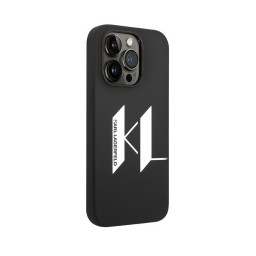 Накладка Lagerfeld для iPhone 14 Pro Max Liquid silicone Big KL logo Black купить в Уфе