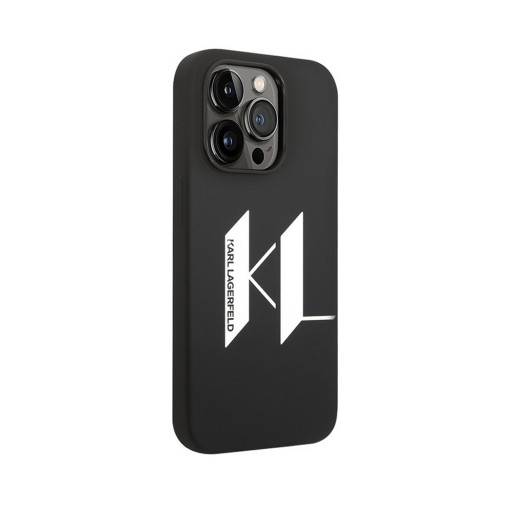 Накладка Lagerfeld для iPhone 14 Pro Max Liquid silicone Big KL logo Black