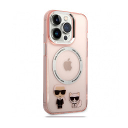 Накладка Lagerfeld для iPhone 14 Pro PC/TPU Karl & Choupette Pink MagSafe купить в Уфе