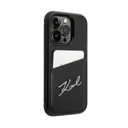Накладка Lagerfeld для iPhone 14 Pro PU with Cardslot Signature logo Black купить в Уфе
