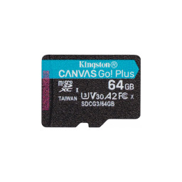 Карта памяти Kingston Kanvas Go! Plus Micro SD 64Gb, Class 10, V30, A2, UHS Class 3, R/W 170/90 Мб/с купить в Уфе