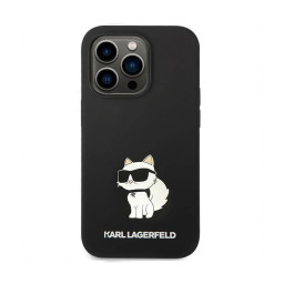 Накладка Lagerfeld для iPhone 14 Pro Max Liquid silicone NFT Choupette Black MagSafe купить в Уфе