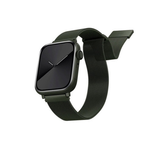 Ремешок Uniq для Apple Watch 38/40/41mm Dante Strap Mesh Steel зеленый