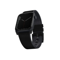 Ремешок Uniq для Apple Watch 42/44/45/49mm Straden Waterproof Leather/Silicone черный купить в Уфе