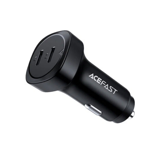 Автомобильное зарядное устройство ACEFAST B2 72W dual USB-C metal charger черное