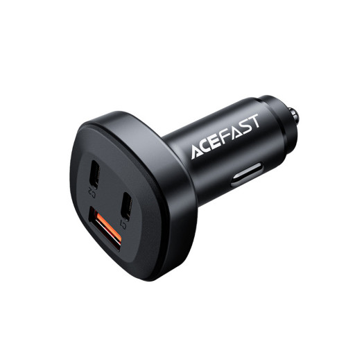 Автомобильное зарядное устройство ACEFAST B3 66W USB-C+USB-C+USB-A three-port metal charger черное