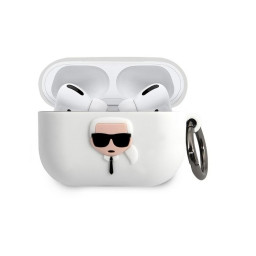 Чехол Lagerfeld для Airpods Pro Silicone case with ring Karl белый купить в Уфе