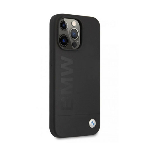 Накладка BMW для iPhone 13 Pro Max Signature Liquid silicone Laser logo черная