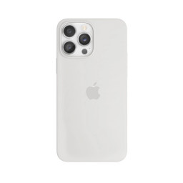 Накладка для iPhone 14 Pro с логотипом силиконовая белая купить в Уфе
