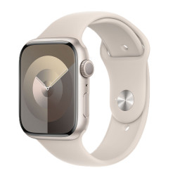 Часы Apple Watch Series 9 45 мм, Корпус из алюминия цвета «сияющая звезда», спортивный ремешок купить в Уфе