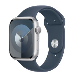 Часы Apple Watch Series 9 45 мм, корпус из алюминия серебристого цвета, спортивный ремешок MR9E3LW/A купить в Уфе