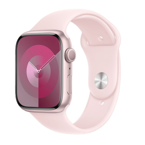 Часы Apple Watch Series 9 45 мм, корпус из алюминия розового цвета, спортивный ремешок
