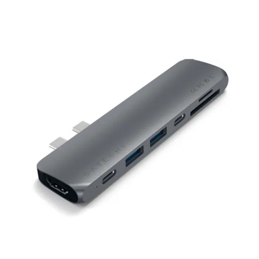 Адаптер Satechi Aluminum Pro Hub для Macbook Pro темно-серый