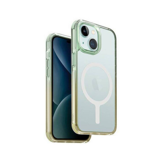 Накладка Uniq для iPhone 15 Combat DUO Sea Green/Soft Yellow MagSafe