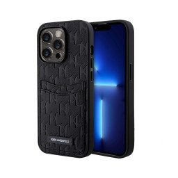 Накладка Lagerfeld для iPhone 14 Pro PU Saffiano Monogram with Cardslot Black купить в Уфе