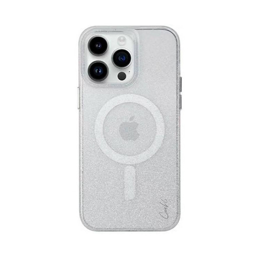 Накладка Uniq для iPhone 14 Pro Coehl Lumino Sparkling MagSafe серебристая