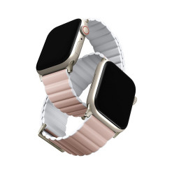 Ремешок Uniq для Apple Watch 38/40/41mm Revix Premium Ed. Leather/Silicone Blush Pink/White купить в Уфе