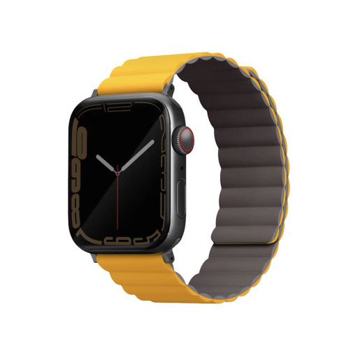 Ремешок Uniq для Apple Watch 42/44/45mm Revix reversible Magnetic желтый/белый