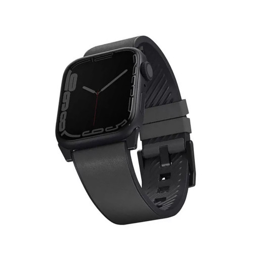 Ремешок Uniq для Apple Watch 42/44/45mm Straden Waterproof Leather/Silicone серый