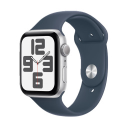 Часы Apple Watch SE 2023 40mm, Корпус из алюминия серебристого цвета, спортивный ремешок синего цвета купить в Уфе