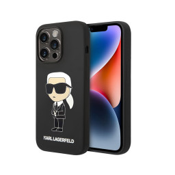 Накладка Lagerfeld для iPhone 15 Pro Liquid silicone NFT Karl Ikonik Black купить в Уфе