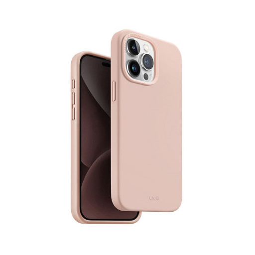 Накладка Uniq для iPhone 15 Pro LINO Pink Magsafe