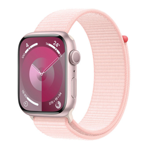 Часы Apple Watch Series 9 45мм, корпус из алюминия розового цвета, ремешок Loop «Розовый»