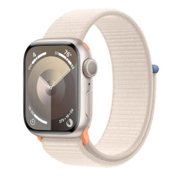 Часы Apple Watch Series 9 45мм, корпус из алюминия цвета сияющая звезда, ремешок Loop «сияющая звезда» MR983LW/A купить в Уфе