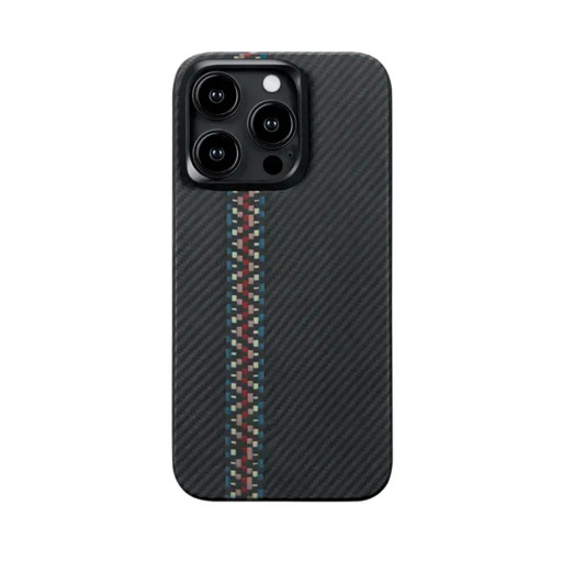 Накладка Pitaka MagEZ Case 4 Fusion Weaving для iPhone 15 Pro Max Rhapsody черно-серая