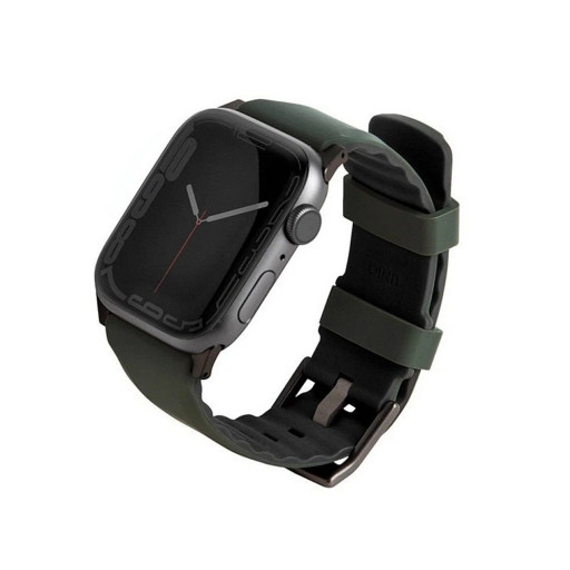 Ремешок Uniq для Apple Watch 42/44/45/49mm Linus Airosoft silicone strap зеленый