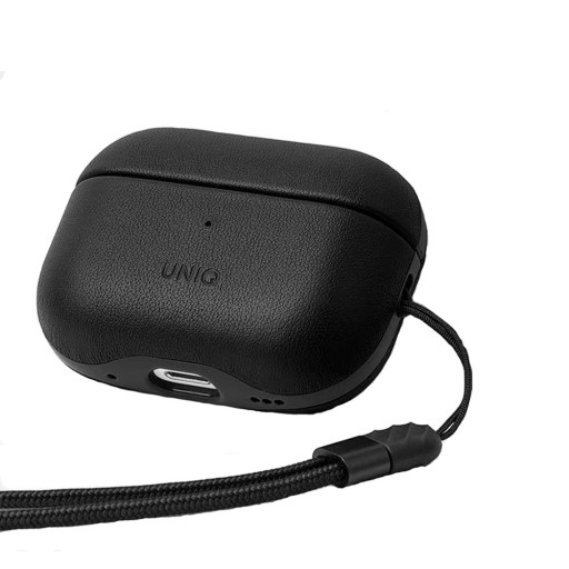 Чехол Uniq для Airpods Pro 2 Terra Genuine Leather with handstrap Black