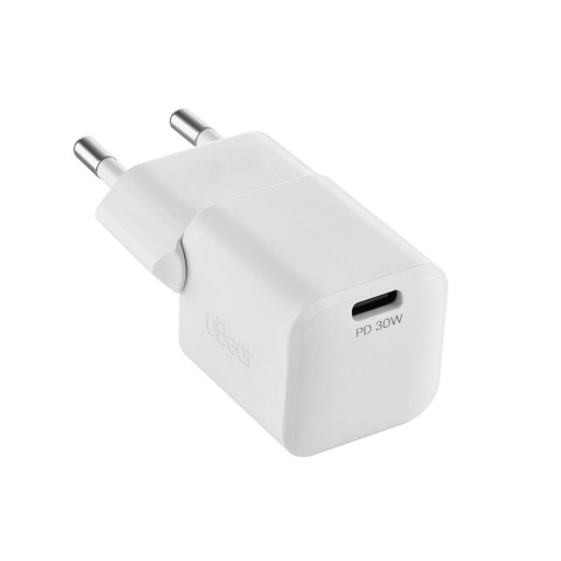 Сетевое зарядное устройство uBear Pulse Pro Wall Charger 30W GaN USB-C белое